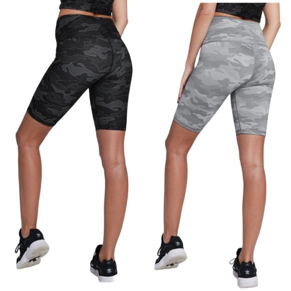 Wear It To Heart WITH lot of 3 camo strappy gym bra biker shorts and tank XS/S - Picture 6 of 8